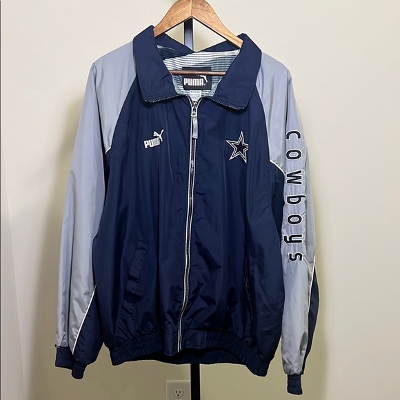 Puma Men's Navy and Gray Cowboys Jacket, men’s XL - Picture 1 of 5